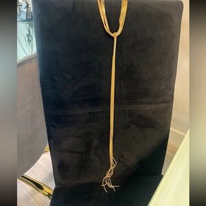 Bebe long gold necklace extra long choker lariat